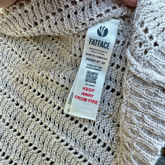 Fat Face Anna Tan Open Stitch Cardigan NWOT - Picture 3 of 5